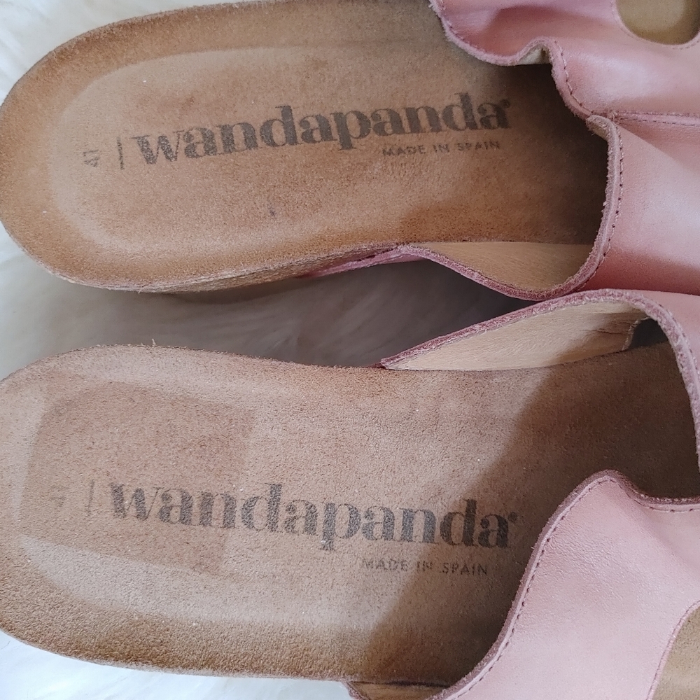 $10 START! Wanda Panda ~Salmon Pink Women's Cork Wedge Sandals ~ Size 41 - Picture 4 of 7